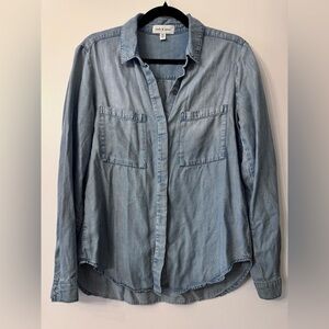 Cloth & Stone Shirt Womens BlueDenim Chambray Button Up Sz Small